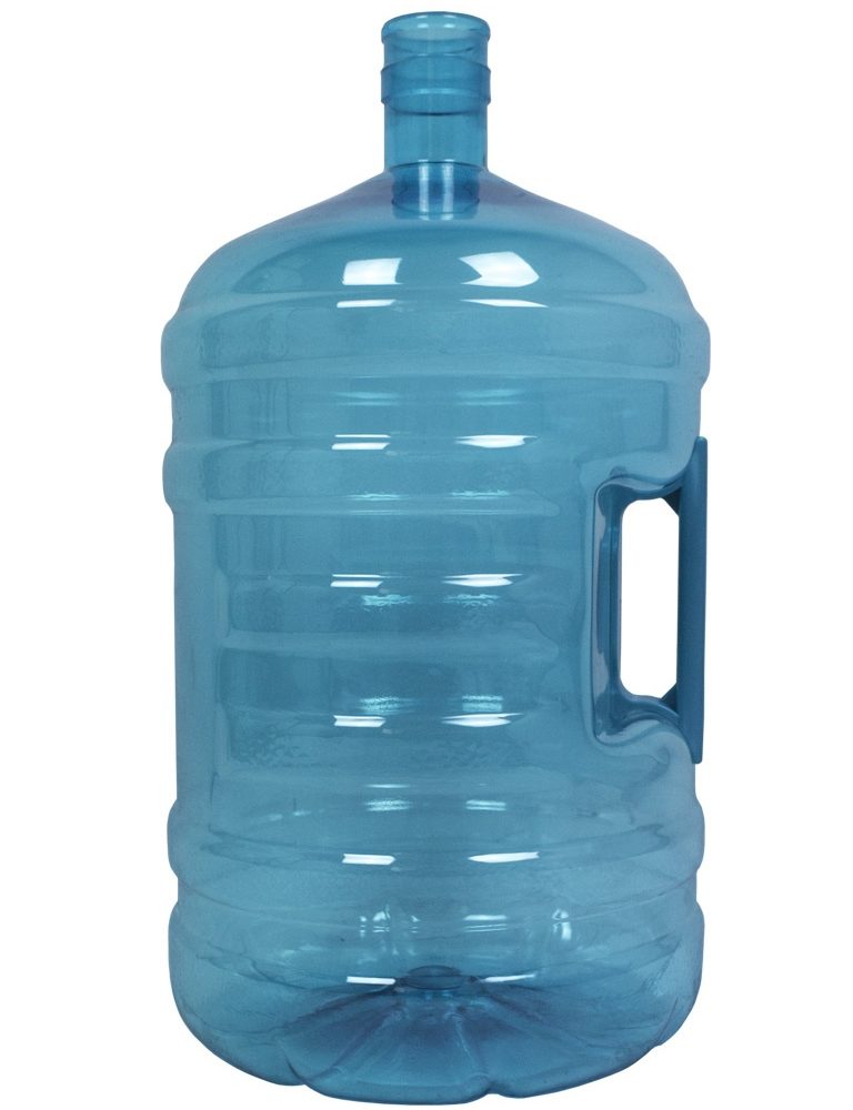 Bonbonne PET de 20 litres. Bouteille d'eau turquoise