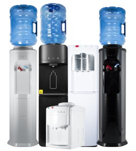 Diferentes modelos de fuentes de agua para botellón.