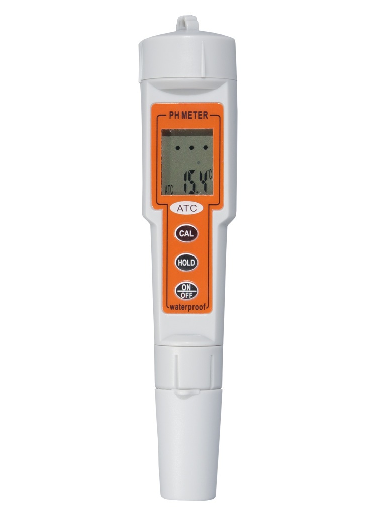 pH and temperature meter for water