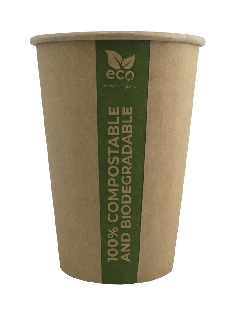 PLA paper cup. Made of cellulose with a PLA coating