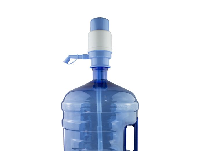 Water pump for 12 to 20 litre PET bottles with 55mm necks without the need for a 5 gallon cap.