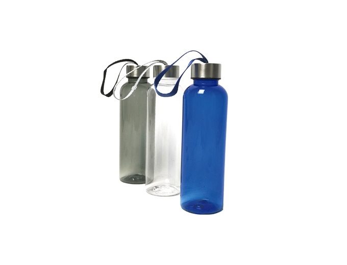 Garrafas de 500ml de tritan em azul, cinzento ou transparente