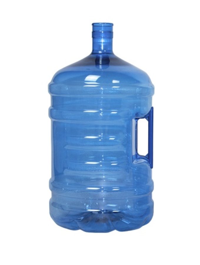 Bonbonne PET de 20 litres. Bouteille d'eau bleu