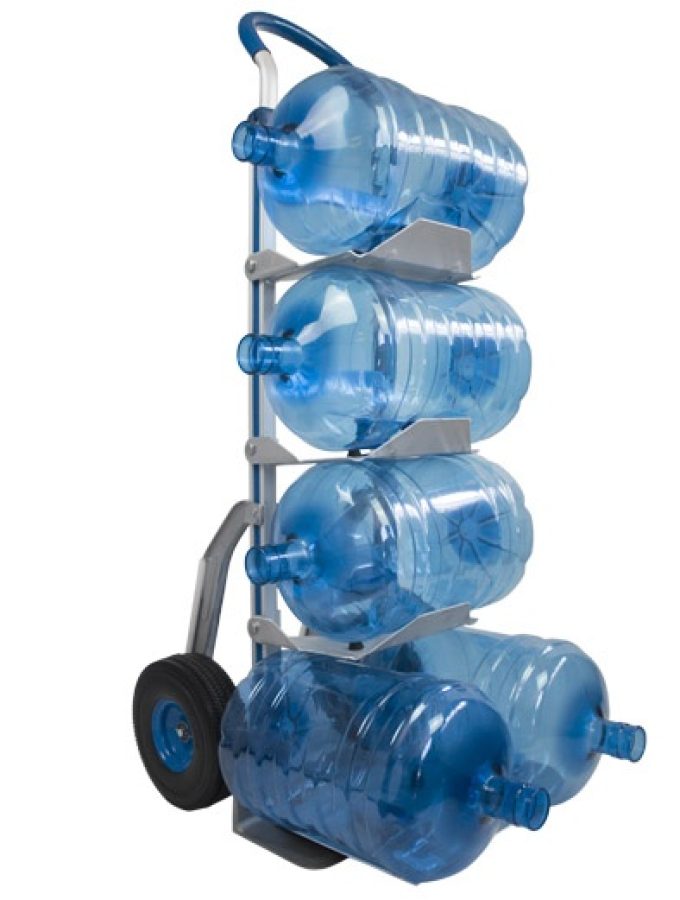 Manual trolley for 5 water bottles or carafes