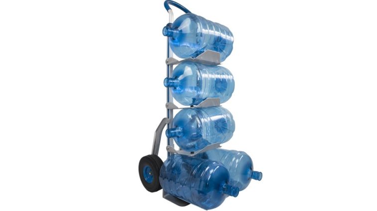 Manual trolley for 5 water bottles or carafes