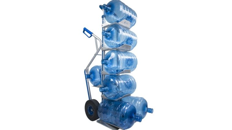 Manual trolley for 7 water bottles or carafes