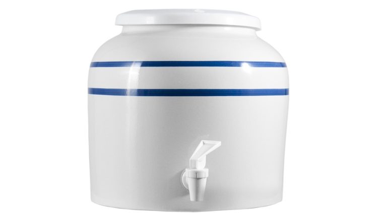 Ceramic dispenser for water bottles or carafes