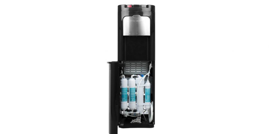 Mains-fed water cooler. Evossé O3 Black Osmosis water cooler. Reverse osmosis filtration.