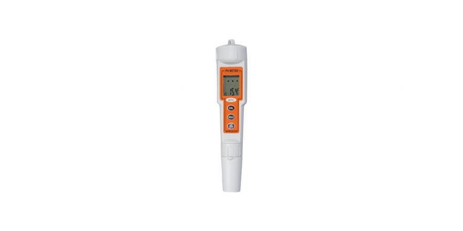 pH and temperature meter for water