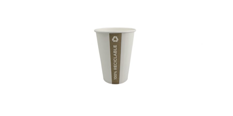 Gobelet en carton PE. Gobelet en cellulose avec une couche intérieure en PE entièrement recyclable.