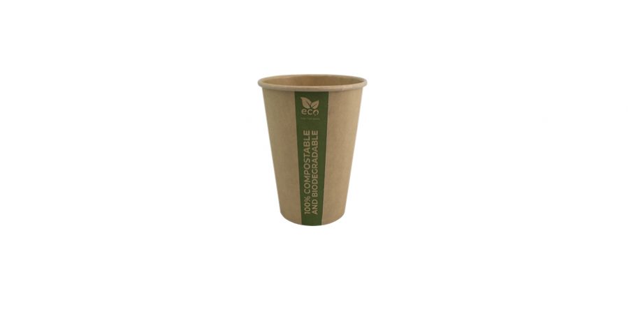 Vaso de papel PLA. Fabricado en celulosa con capa de PLA totalmente biodegradable y compostable