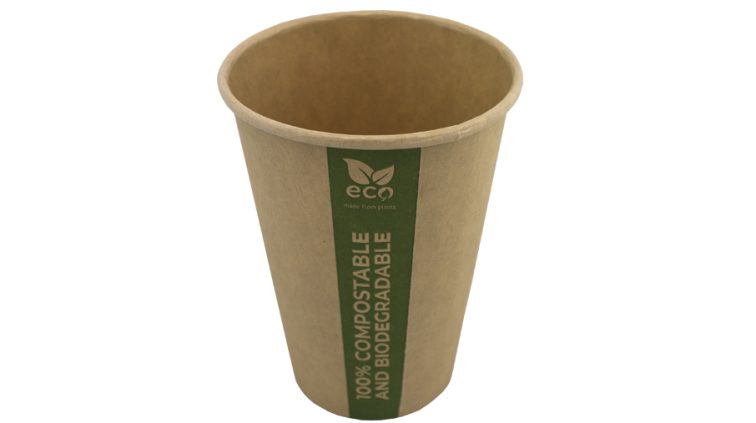 Vaso de papel PLA. Fabricado en celulosa con capa de PLA totalmente biodegradable y compostable